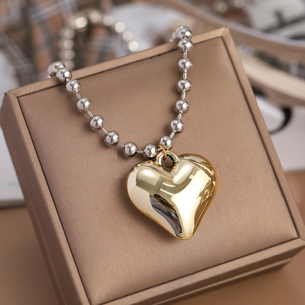 Sculpted Heart Pendant Necklace